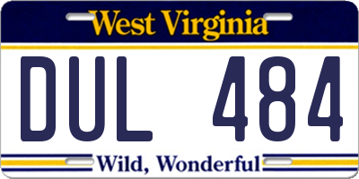 WV license plate DUL484