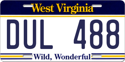 WV license plate DUL488