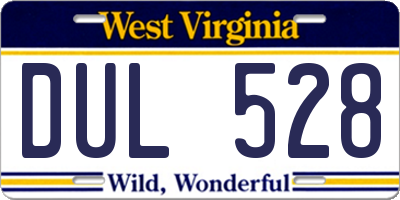 WV license plate DUL528