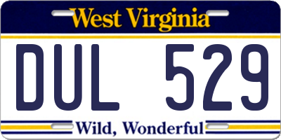 WV license plate DUL529