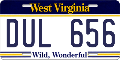 WV license plate DUL656