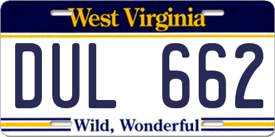 WV license plate DUL662