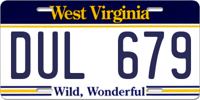 WV license plate DUL679