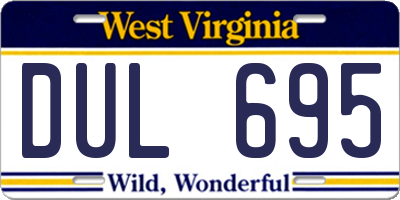 WV license plate DUL695