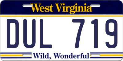 WV license plate DUL719