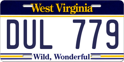 WV license plate DUL779