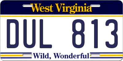 WV license plate DUL813