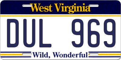 WV license plate DUL969