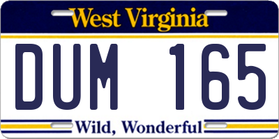 WV license plate DUM165