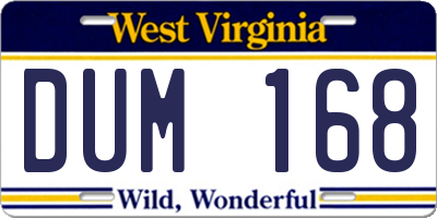 WV license plate DUM168