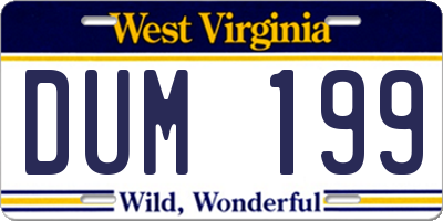 WV license plate DUM199