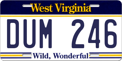 WV license plate DUM246