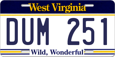 WV license plate DUM251