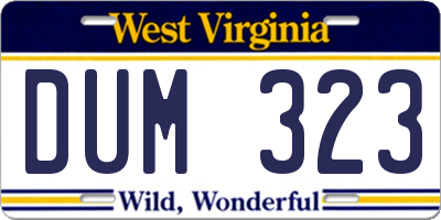 WV license plate DUM323
