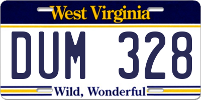 WV license plate DUM328