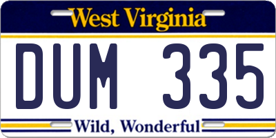 WV license plate DUM335