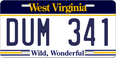 WV license plate DUM341