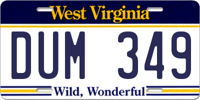 WV license plate DUM349