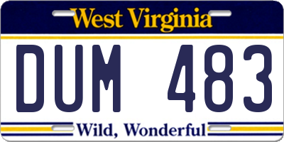 WV license plate DUM483
