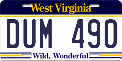 WV license plate DUM490