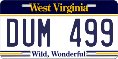 WV license plate DUM499
