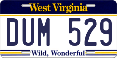 WV license plate DUM529