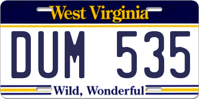 WV license plate DUM535