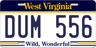 WV license plate DUM556