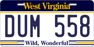 WV license plate DUM558