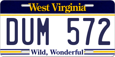 WV license plate DUM572