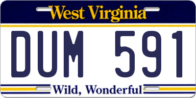 WV license plate DUM591
