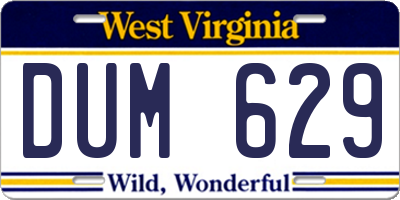 WV license plate DUM629