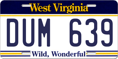 WV license plate DUM639