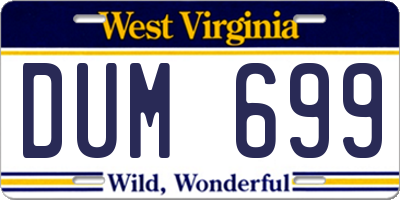 WV license plate DUM699