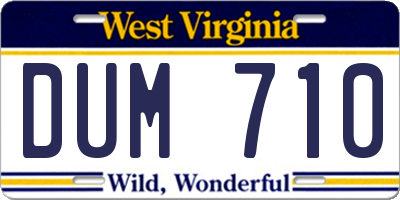 WV license plate DUM710