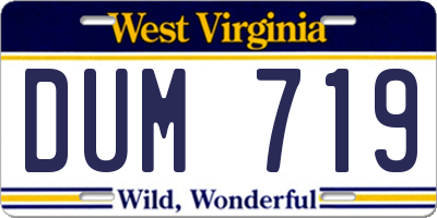 WV license plate DUM719