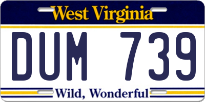 WV license plate DUM739