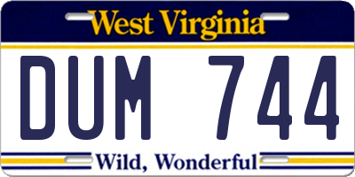 WV license plate DUM744