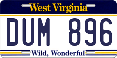 WV license plate DUM896