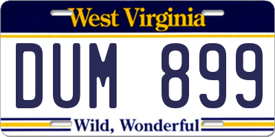WV license plate DUM899