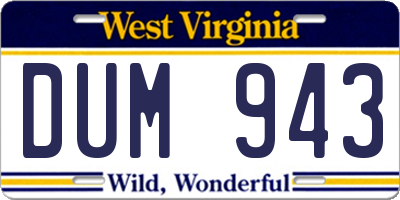 WV license plate DUM943