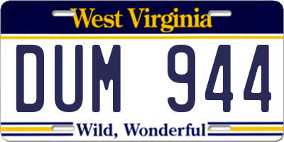 WV license plate DUM944