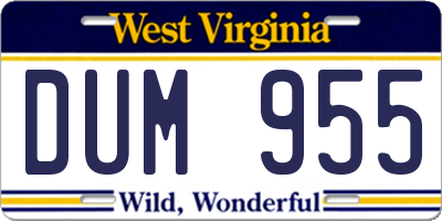 WV license plate DUM955