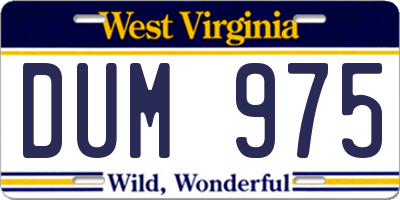 WV license plate DUM975