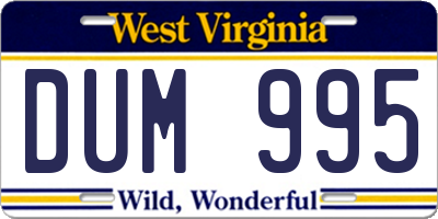 WV license plate DUM995