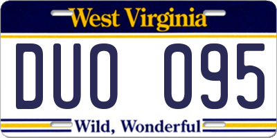 WV license plate DUO095
