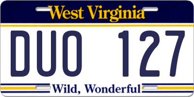 WV license plate DUO127