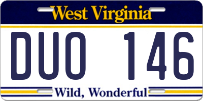 WV license plate DUO146