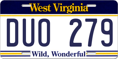 WV license plate DUO279