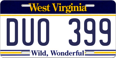 WV license plate DUO399